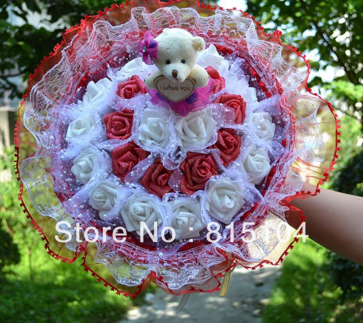 Valentine's Day Gift 24 simulation took Teddy Bear Christmas gifts doll cartoon bouquet ZA378