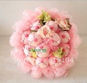 Valentine's Day gift Cartoon bouquet Doll flower 11 round nose pigs artificial toy bouquet Free shipping X692
