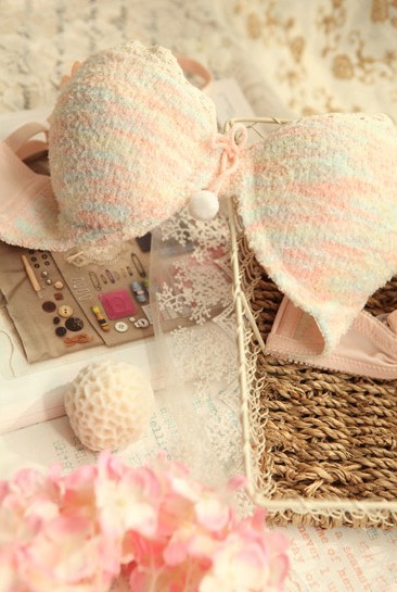 Vanilla dream soft yarn velvet bra set