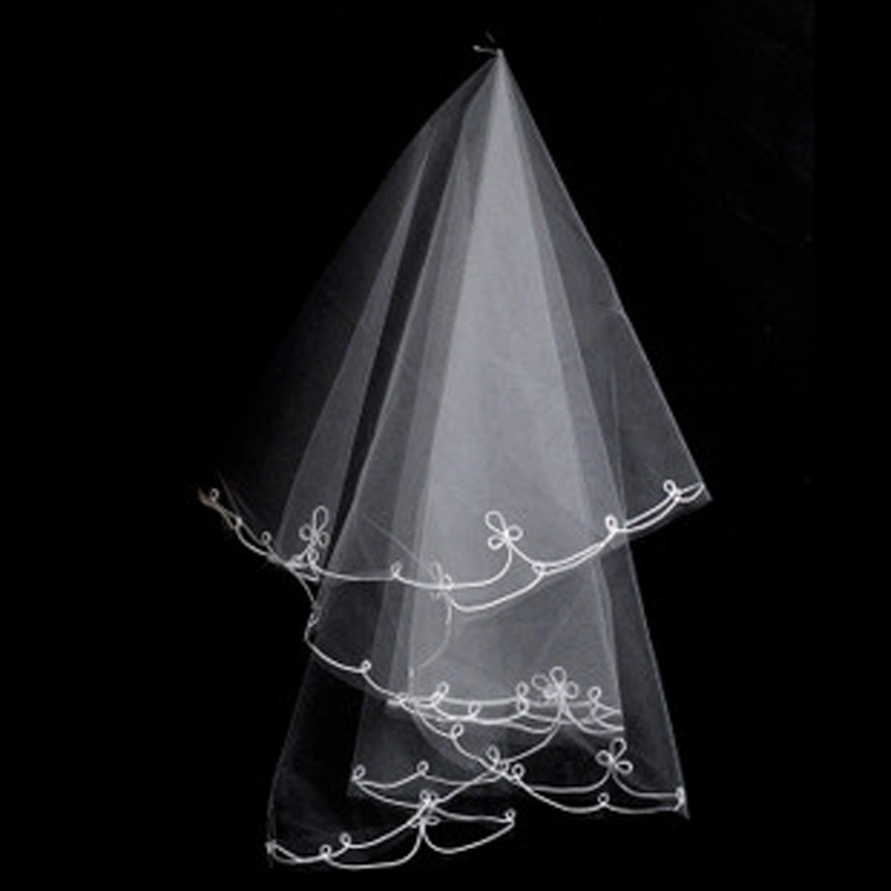 Veil interturn car flower bridal veil 1.5 meters veil the bride hair accessory 027