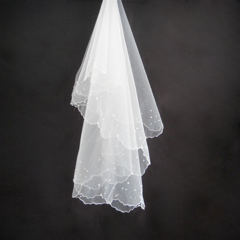 Veil the bride married wedding white veil pearl fashion wedding 030