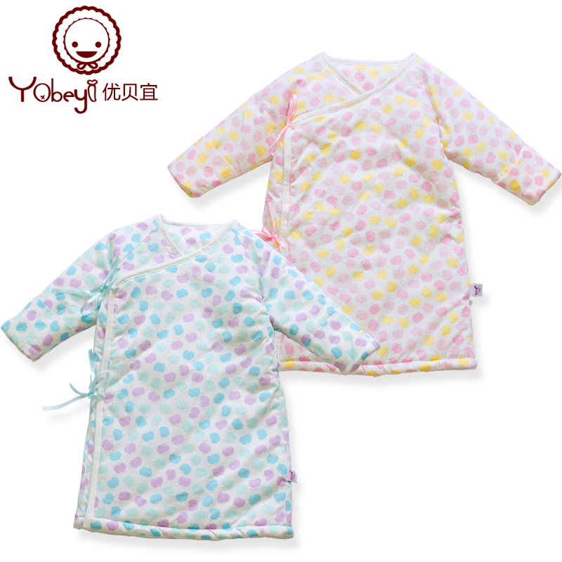 Velvet newborn clothes baby 100% cotton thermal robe thickening cotton-padded jacket 2001