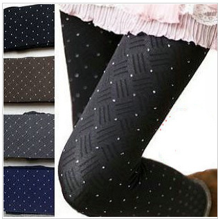 Velvet secret pocket dot thin stockings pants velvet thickening ankle length trousers legging