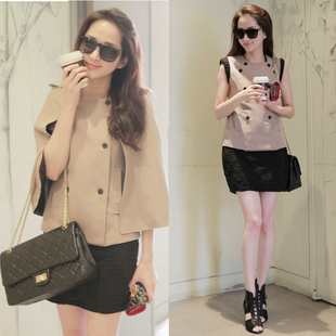 Vest women's 2013 spring sentient being two ways cloak exquisite short jacket