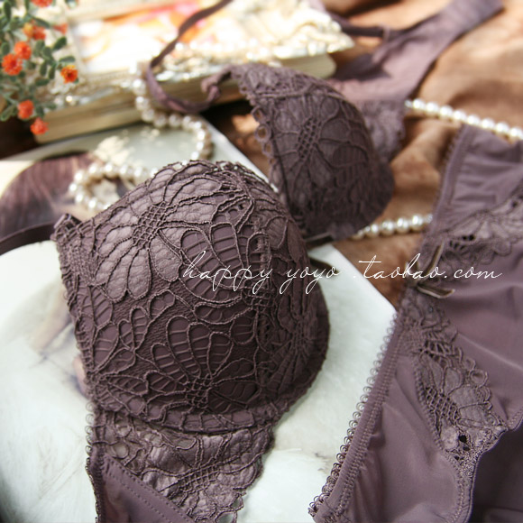 [View Sexy] Aesthetic cutout lace thin thick push up bra underwear set 70a70b75a75b80a80b