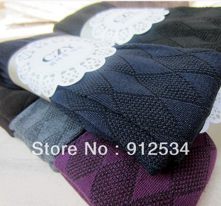 Vigogne pantyhose thick autumn and winter socks elegant dimond plaid socks plaid step legging