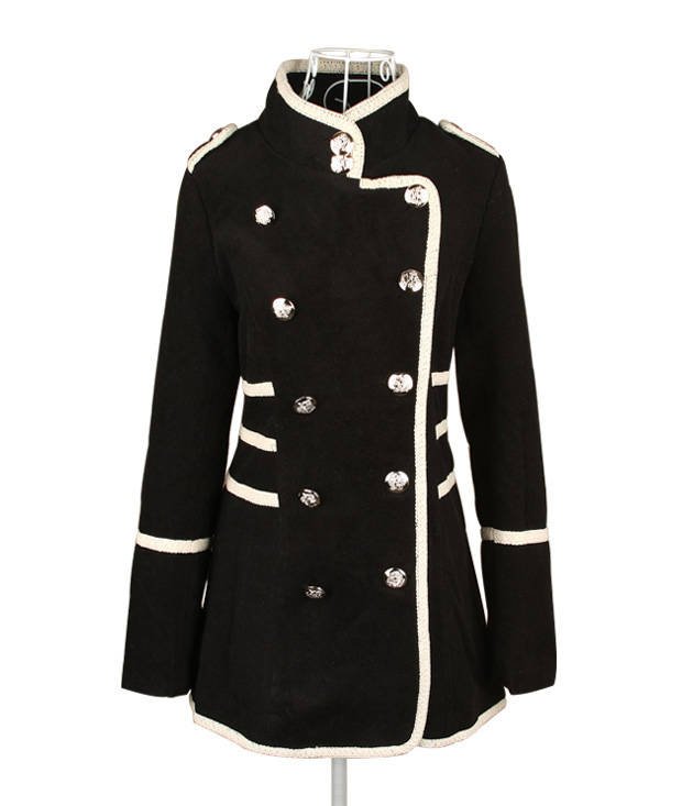Vintage 2013 Winter Women Loop Long Trench, Military Outwear, Preppy Style Double-breasted Coat Wholesale