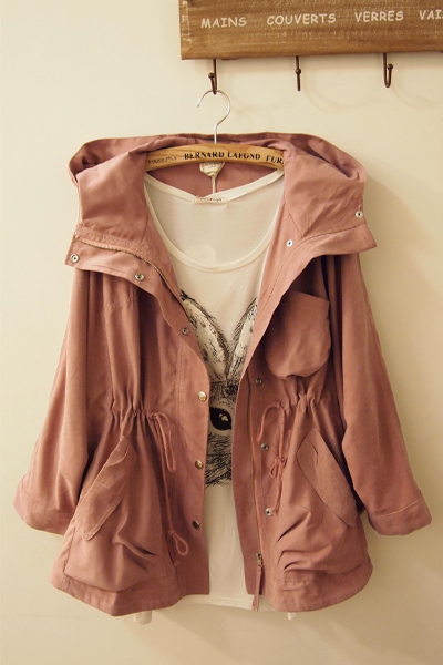 Vintage batwing sleeve loose medium-long expansion bottom cape style outerwear hooded trench