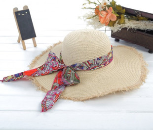 Vintage bohemia summer female bandeaus bow strawhat the trend of wood sun-shading beach cap