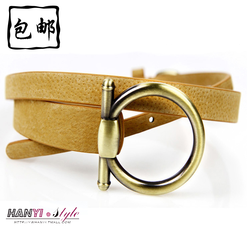 Vintage buckle decoration belt female genuine leather women's strap fashion thin belt all-match belt female