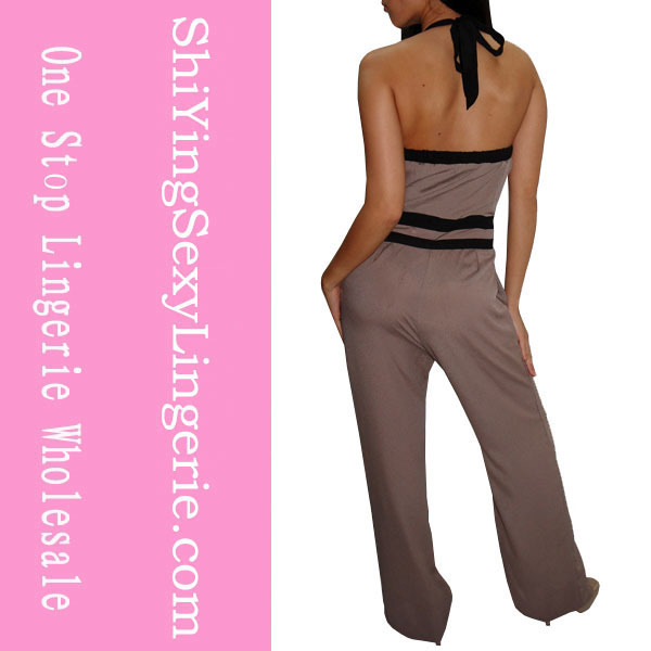 Vintage Clubwear Jumpsuits Classy Affair Taupe Black Pant Sets LC8542 + Cheaper price + Free Shipping Cost + Drop Shipping