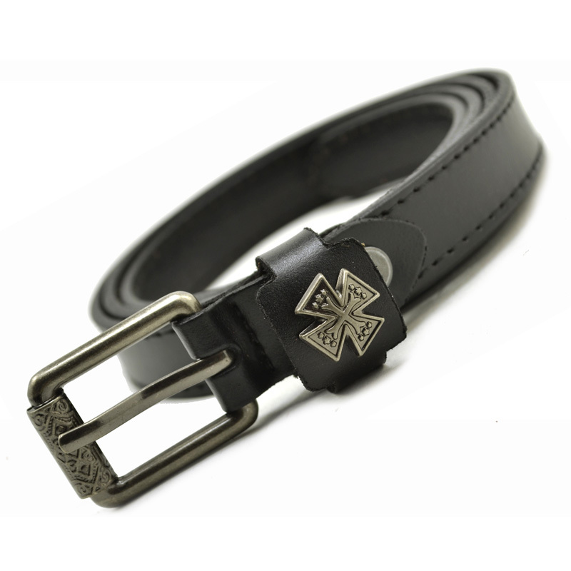 Vintage  Female Genuine Leather Strap Fashion Decoration Metal Cross Buckle Women's Skinny Belt