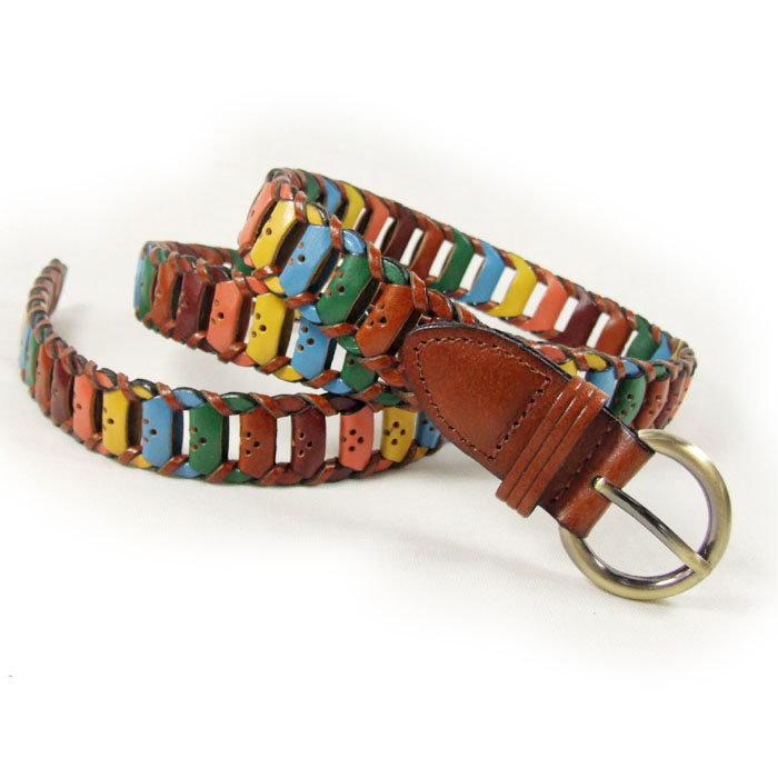 Vintage genuine leather knitted belt thin women's all-match fashion casual strap Women