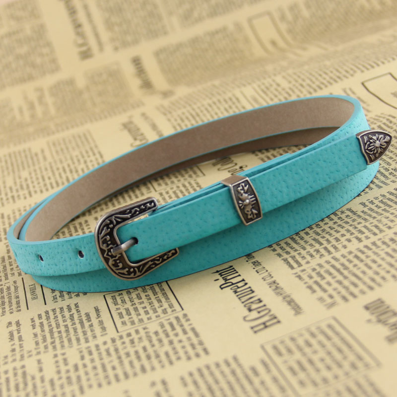Vintage mixed pigskin candy piece set belt fashion all-match genuine leather strap female