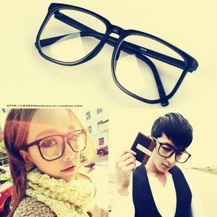 Vintage plain eyeglasses frame female glasses female male black picture frame female male big frame myopia leopard print