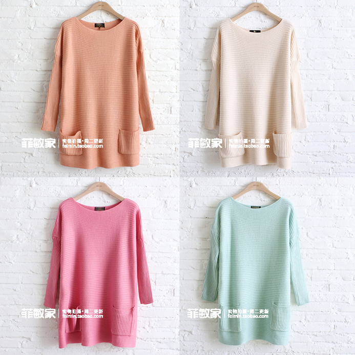 Vintage plus size loose long-sleeve female pullover sweater spring new arrival m018