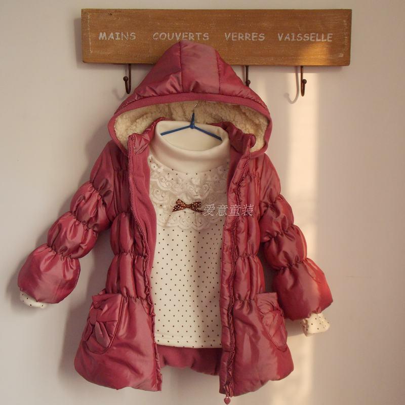 Vintage princess ! beautiful female child small ploughboys nelumbonucifera polar fleece fabric wadded jacket cotton-padded