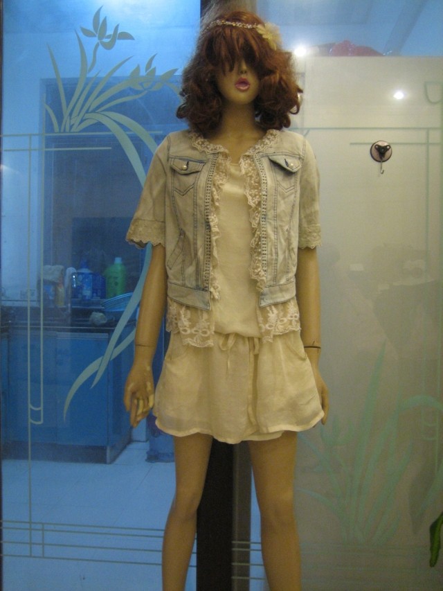 Vintage retro finishing lace decoration pearl button diamond MICKEY tie-dyeing pocket denim short top outerwear female