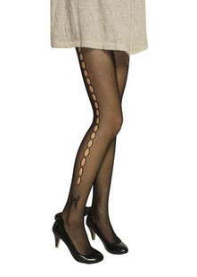 Vintage sidepiece fashion cutout bow pantyhose fishnet stockings cutout socks jacquard socks legging