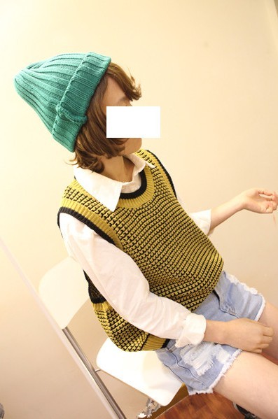 Vintage sty nda spring loose yarn vest female yarn vest waistcoat shirt
