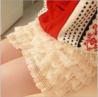 Vintage Summer Gorgeous Womens Sexy Beige Side Crochet Lace Shorts Hot Pants free shipping,3 colors