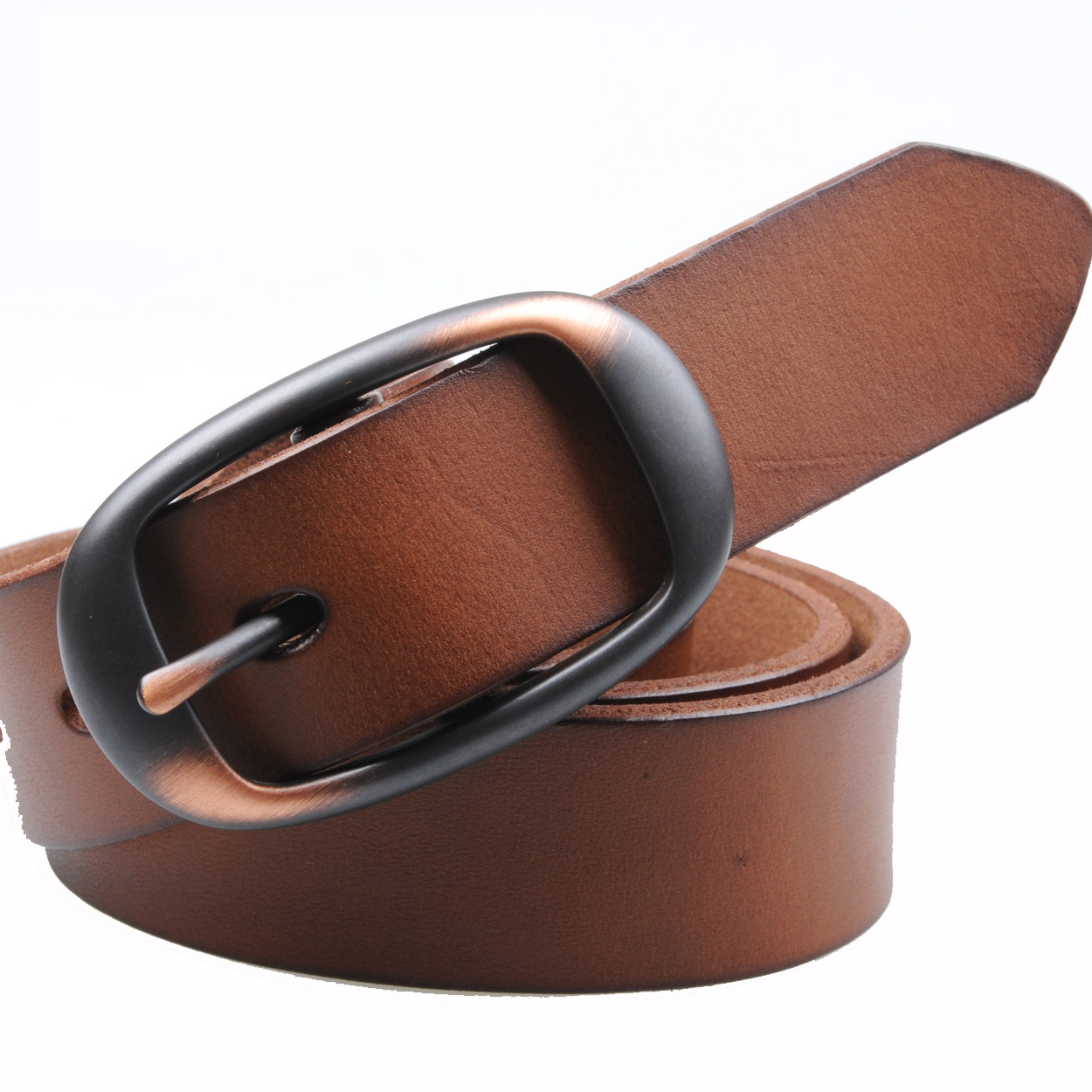 Vintage toucengp women's strap women's belt genuine leather cowskin pin buckle casual