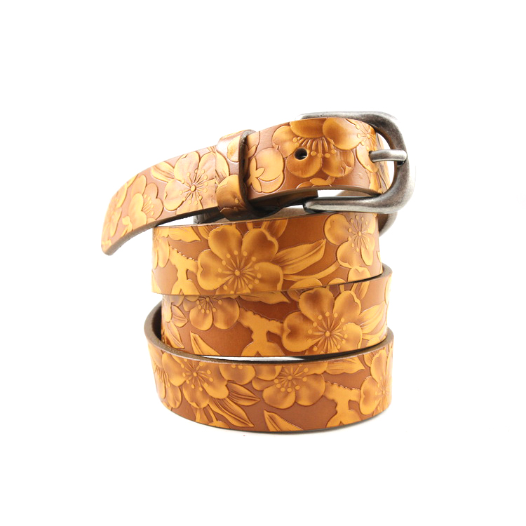 Vintage women's casual strap first layer of cowhide women's genuine leather belt Women embossed genuine leather belt