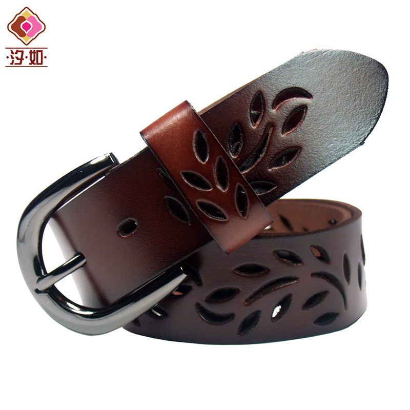 Vintage women's cutout genuine leather strap fashion casual leather belt women's all-match belt