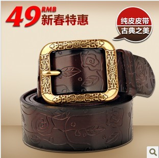 Vintage women's genuine leather belt female women's strap female fashion all-match cowhide casual pants belt