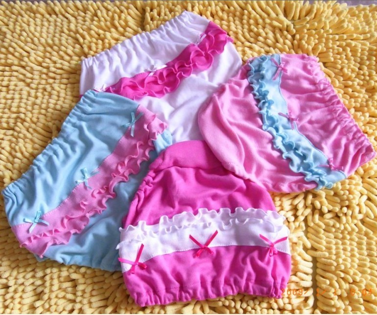 Vip child panties female child bread pants 100% cotton female child panties blended-color bread pants