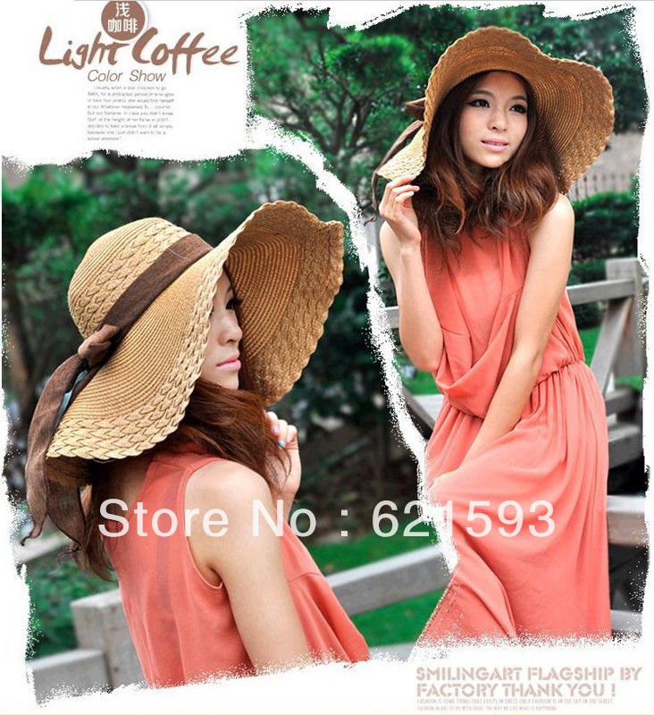 Visor cap straw hats for women summer ladies hats, Large along sun beach hat Dayan Mao-11 Free Shipping Multicolor choose