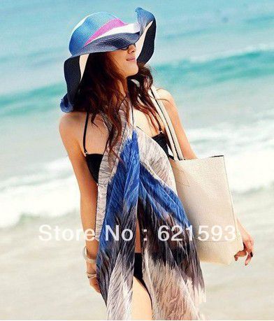 Visor cap straw hats for women summer ladies hats, Large along sun beach hat Dayan Mao-13 Free Shipping Multicolor choose