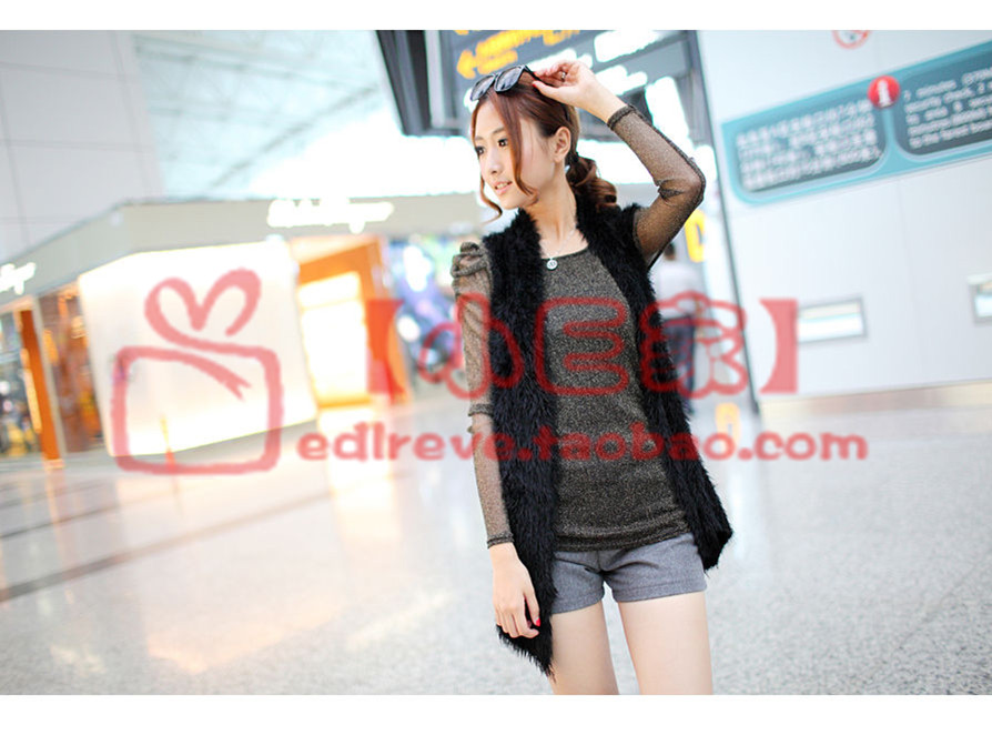 Vivi fashion all-match irregular vest outerwear knitted