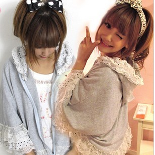 Vivi magazine autumn and winter mantissas style outerwear lace hooded loose sweatshirt