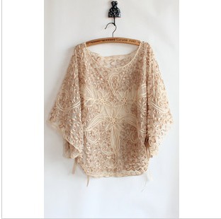 Vivi magazine vintage gold thread embroidery chaplet crochet drawstring cloak perspectivity top shirt