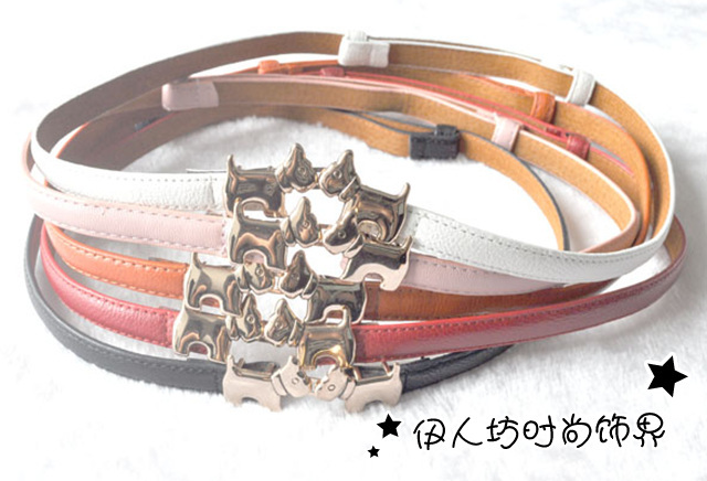 Vivi magazine women's decoration strap gold faux leather adjustable belt thin belt