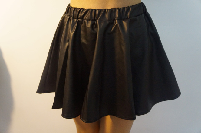 Vivi metal elastic fashion universal three-dimensional leather high waist short skirt pocket PU skirt