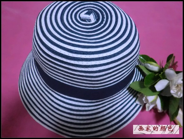Vivi new arrival hat sunbonnet women's bucket hats summer fresh navy style strawhat