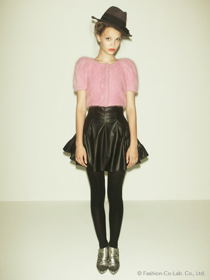 Vivi11 snidel fashion tiebelt dovetail pleated leather skirt
