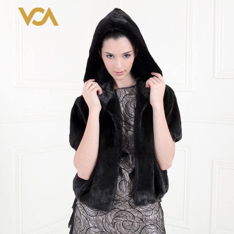 Voa limited edition 1 fashion short design black marten fur hooded overcoat 1 - 9405