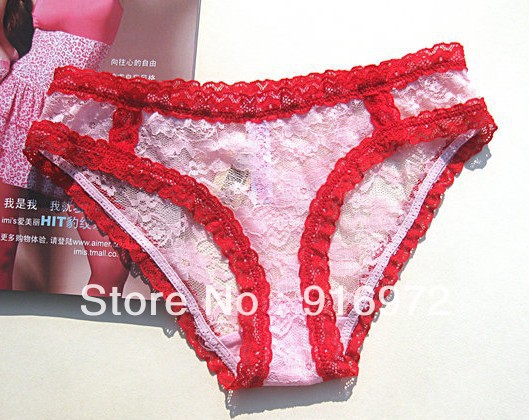 VS pink Panties Women Sexy High-grade  lace briefs  mixed color