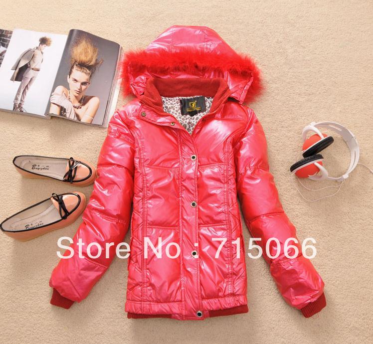 W - 69 2012 female bright surface comfortable warm nut true hair candy color cotton-padded clothes value of 0.67