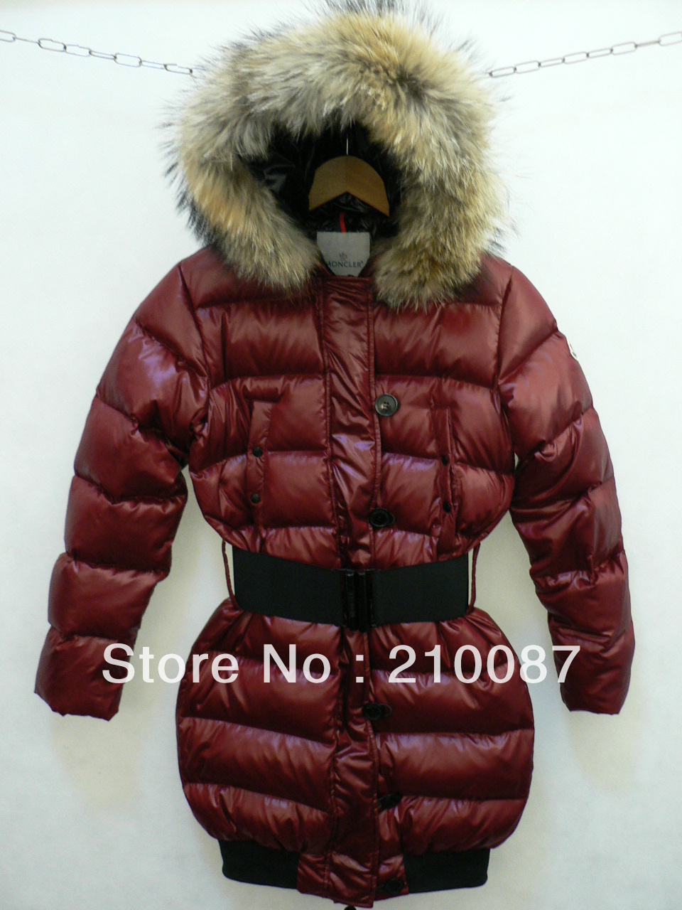 W'S  Raccoon fur collar   warm Feater Down Slim  Authentic quality Long Outerwear