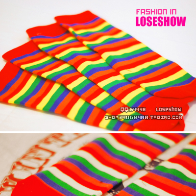 W summer thin 100% cotton socks candy seven multicolour women's short socks 100% cotton short socks