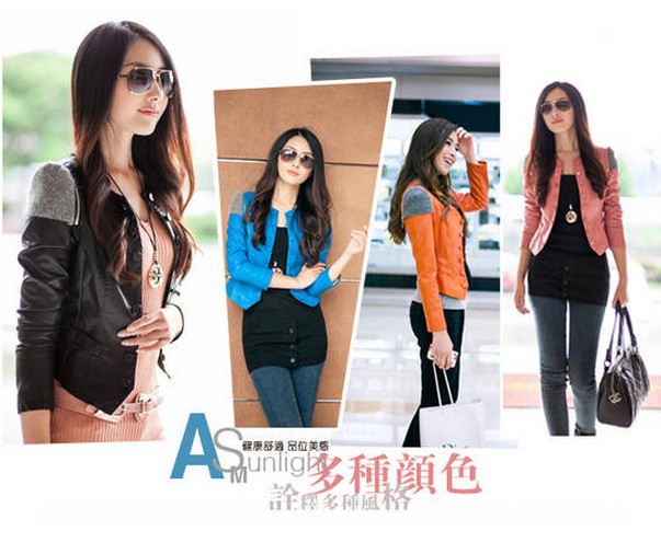 W.ZXS Free Shipping 2013 New small leather clothing women's short design water wash PU leather jacket fashion o-neck slim Ja16