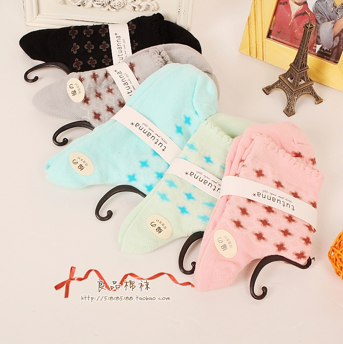 W29 tutuanna 100% cotton female socks women's autumn and winter 100% cotton thick socks