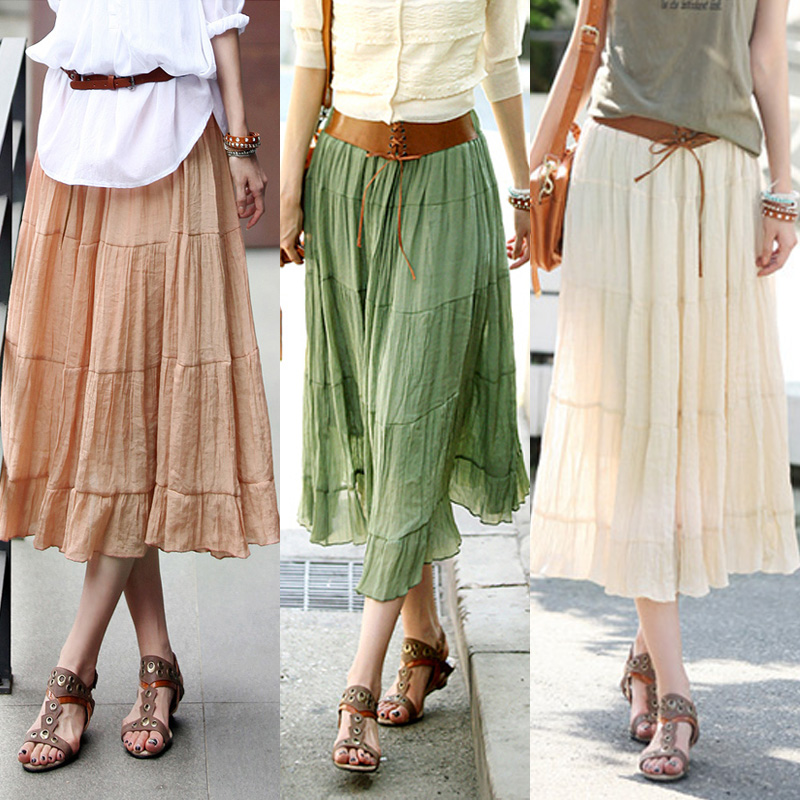 W847 summer fashion bohemia leather cummerbund half-length full dress