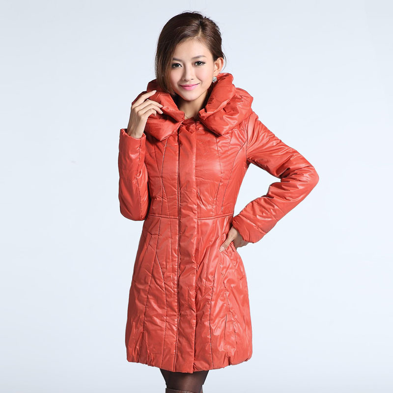 Wadded jacket female winter new arrival medium-long slim thermal double collar wadded jacket outerwear hjy2222