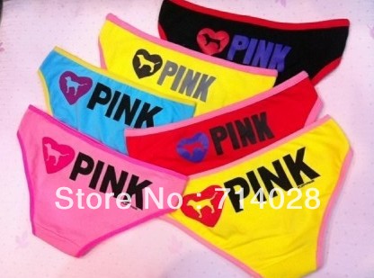 waist short pants  cheap lingerie free shipping  Victornia pink Sexy Hiphuggers Women Love pink Panties female boxer underwear