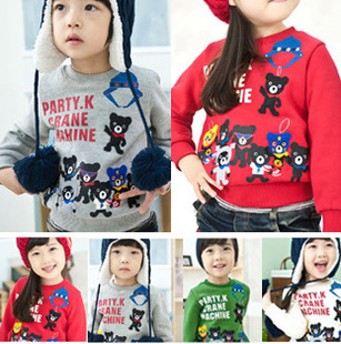 Wandering Bear childrens clothing children Teddy Bear sweater girl spring autumn winter child 5-size mixed lot free shipping